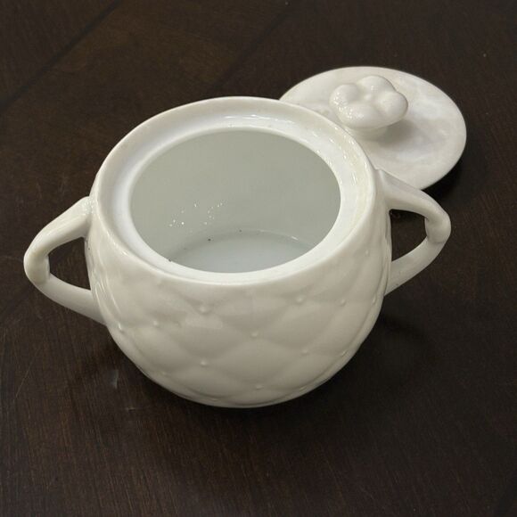 Mikasa VTG Fine China Palladio White Set Of 4 Teacups Saucers Creamer Sugar Bowl - Picture 6 of 9